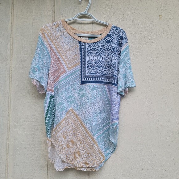 anthropologie Tops - anthropologie postmark multi colored printed top wmns sz med